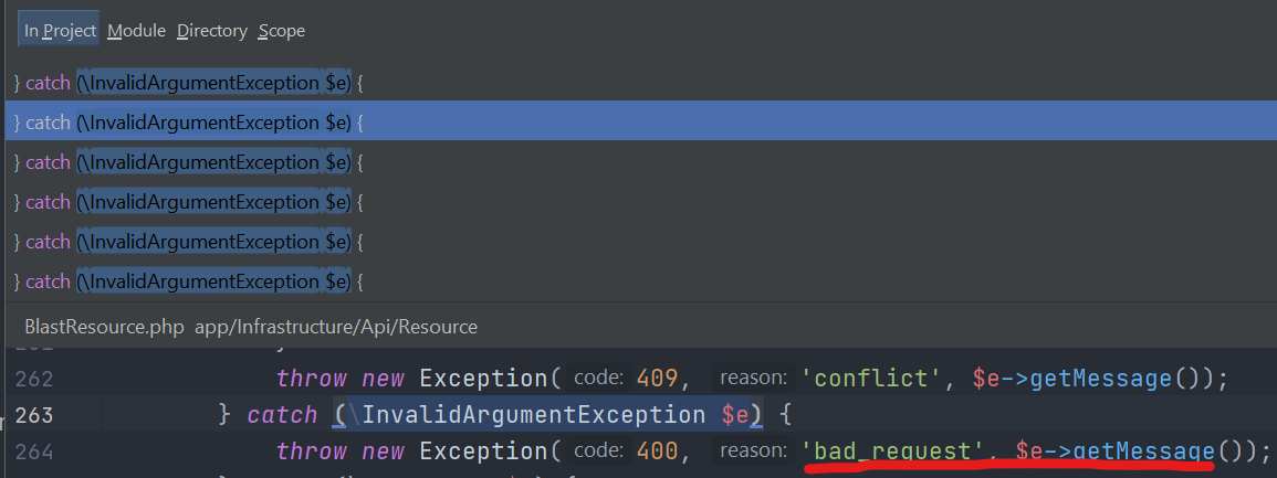 Global Exception type used as a client response